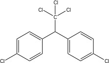 Chemische Struktur des Insektenvernichtungsmittels DDT